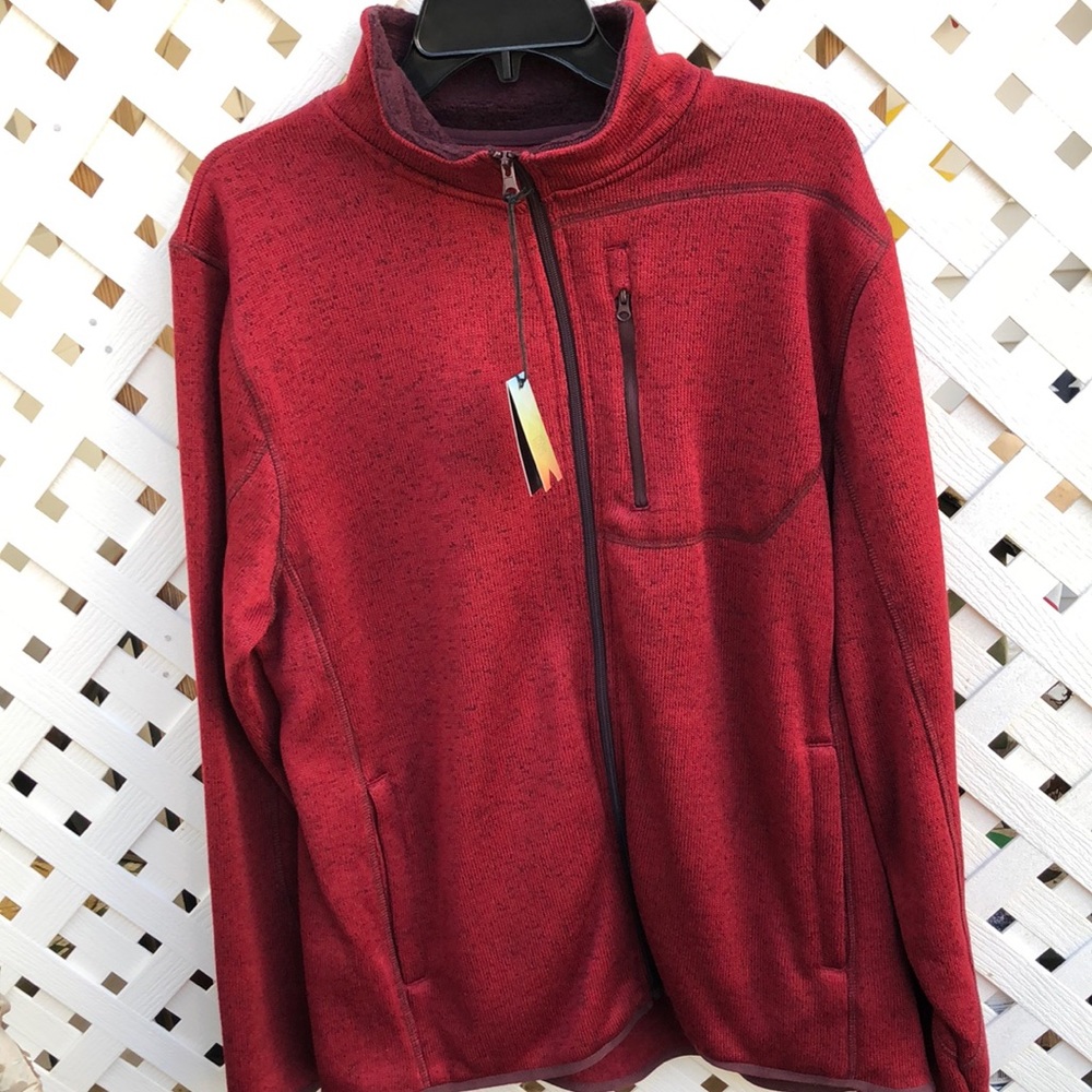 Men’s Red Ocean Coast 3/4 zipper pullover lined coat.